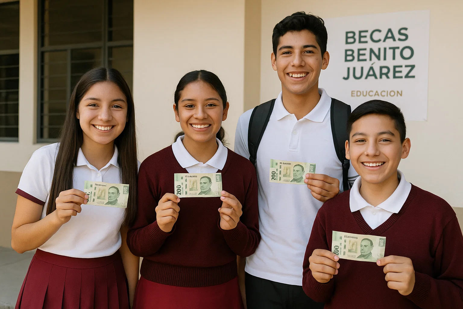 Estudiantes beneficiados por las Becas Benito Juárez