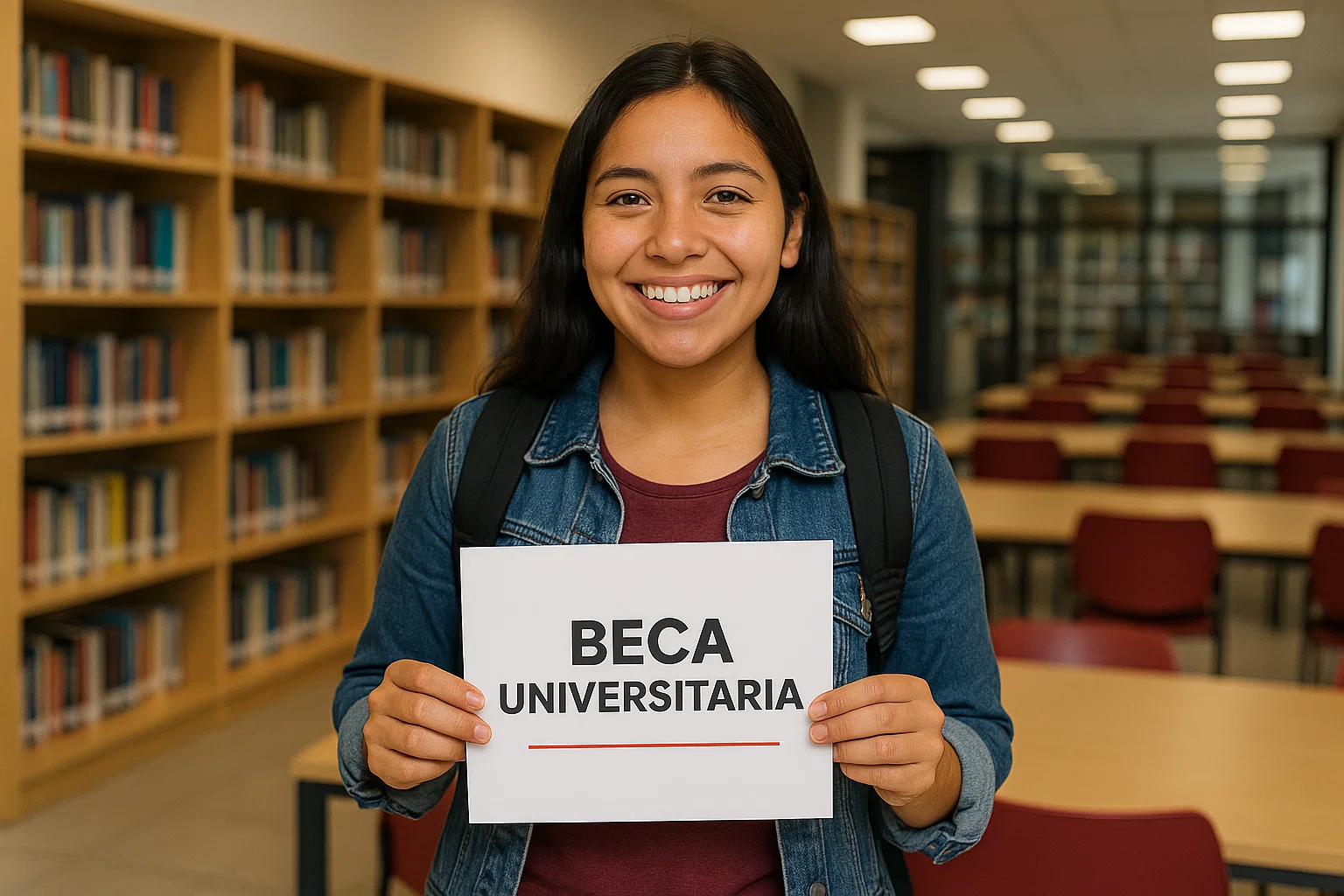 Estudiante mexicana recibiendo beca universitaria UVM