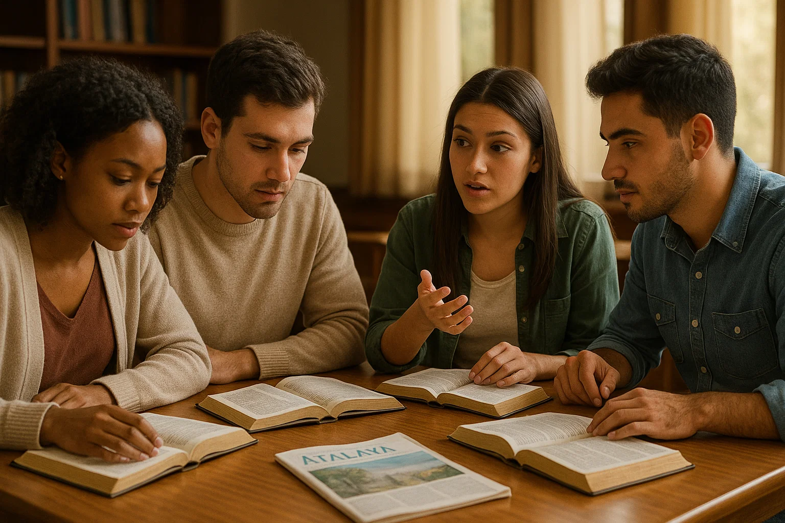 Estudiantes participando en el Estudio De La Atalaya