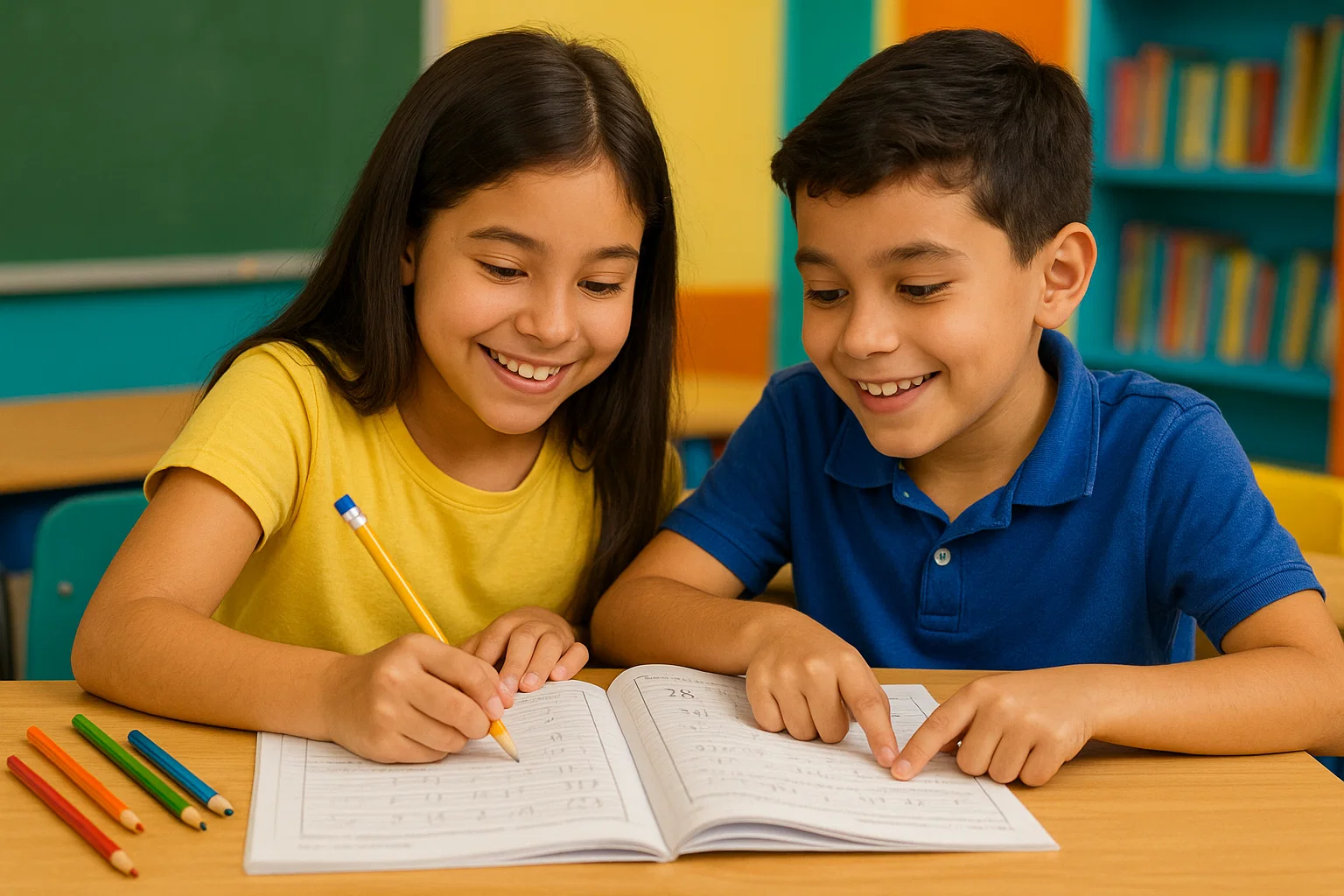 Estudiantes resolviendo la guía Me Divierto y Aprendo 3 Grado contestada