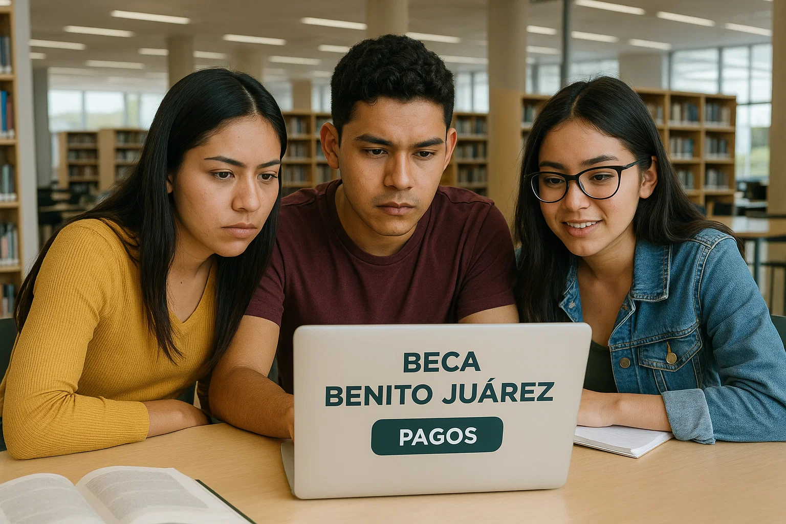Estudiantes consultando la plataforma SUBES de las Becas Benito Juárez